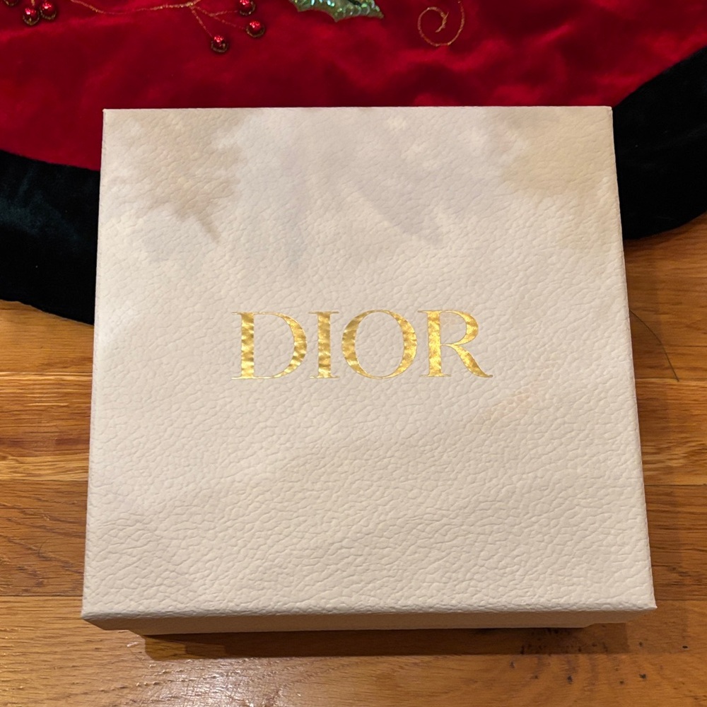 Dior Cream and Gold Gift Box 8.75 inch x 8.75 inch x 4 inch